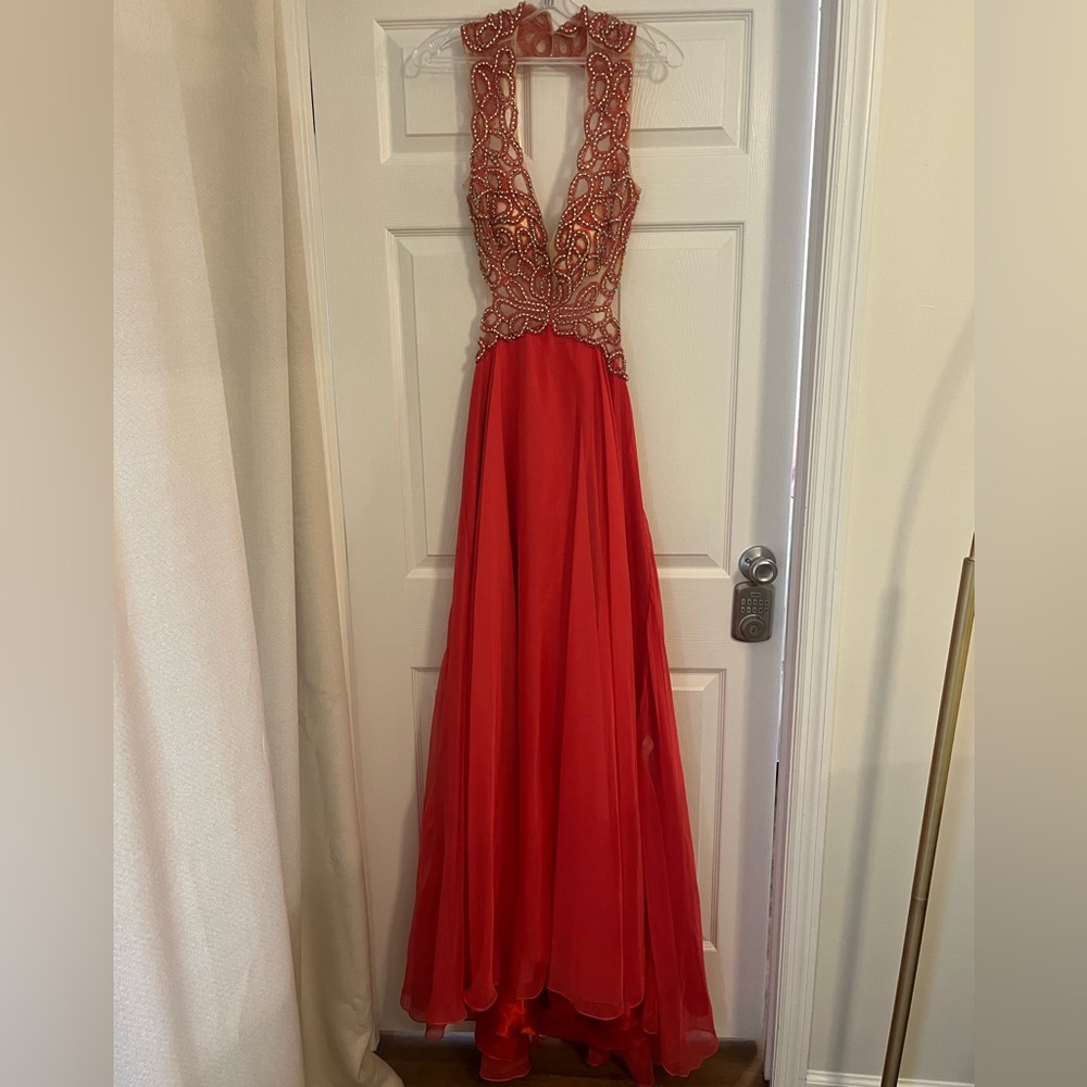 Giosue Watermelon Red Formal Gown